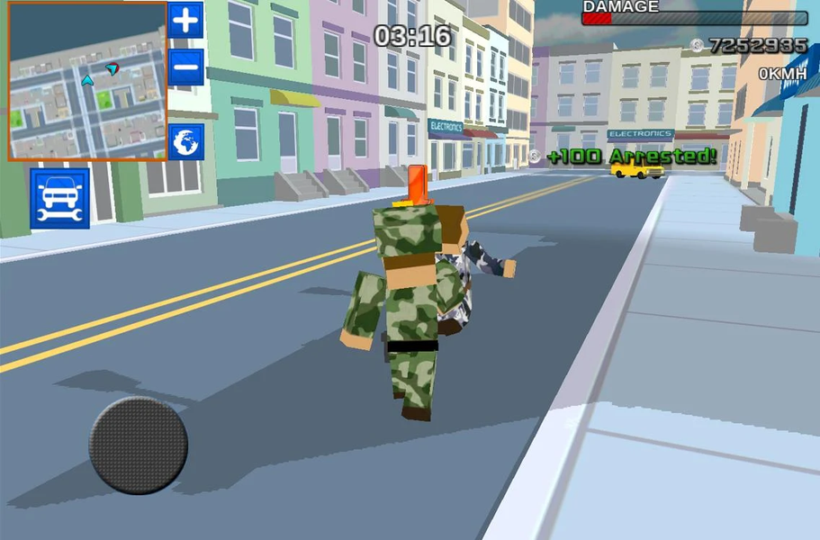 Blocky Army City Rush Racer - Gameplay image of android game