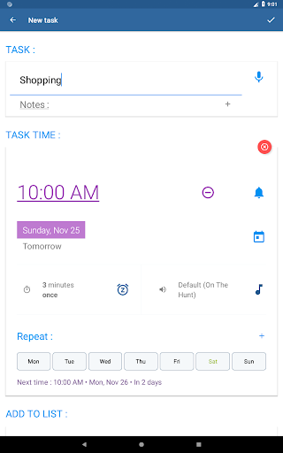To Do List with Reminder - Image screenshot of android app