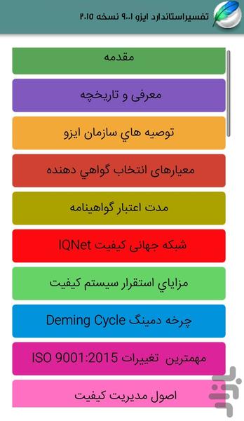 تشریح استاندارد ISO 9001:2015 - عکس برنامه موبایلی اندروید