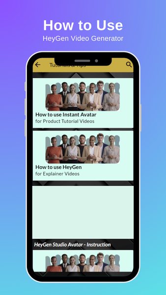 (HeyGen) Video Generator Hints - Image screenshot of android app