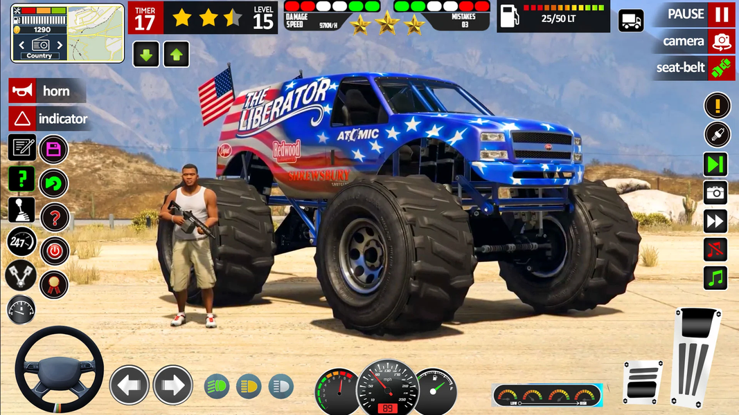 Monster Truck: Stunt Truck Sim - Gameplay image of android game