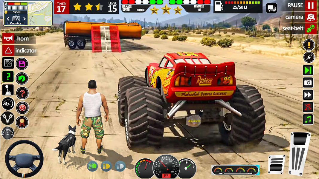 Monster Truck: Stunt Truck Sim - Gameplay image of android game