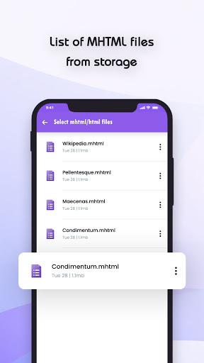 MHT/MHTML Viewer - عکس برنامه موبایلی اندروید