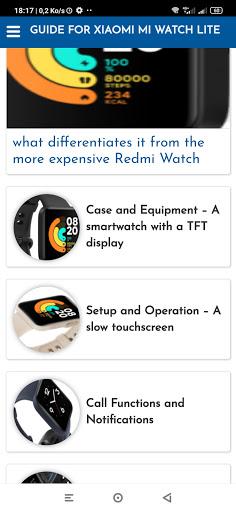 Guide For XIAOMI MI WATCH LITE - Image screenshot of android app