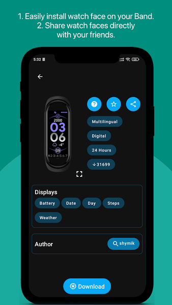 Mi Band ۵ Watch Faces - عکس برنامه موبایلی اندروید