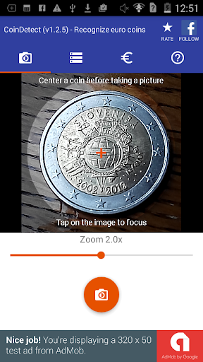 CoinDetect for euro collectors - Image screenshot of android app