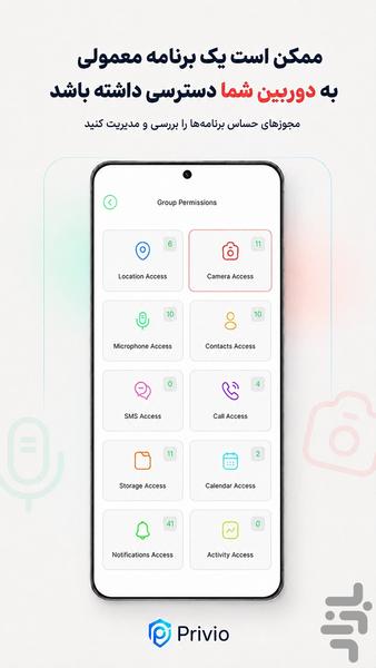 Privio | کنترل دسترسی برنامه‌ها - عکس برنامه موبایلی اندروید