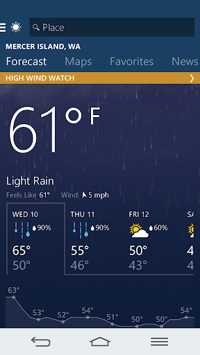 MSN Weather - Forecast & Maps - Image screenshot of android app