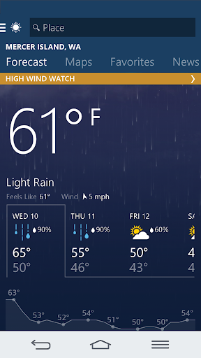 MSN Weather - Forecast & Maps - عکس برنامه موبایلی اندروید