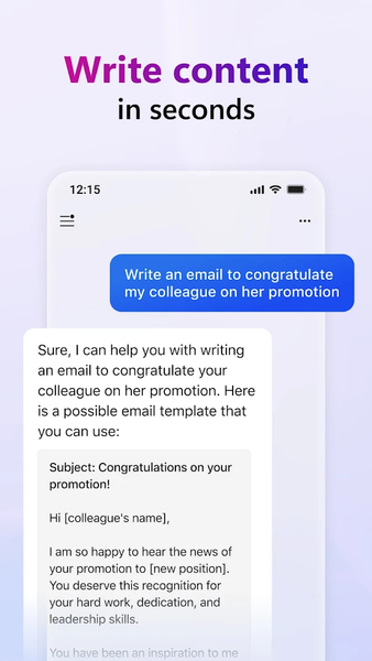 Microsoft Copilot - Image screenshot of android app