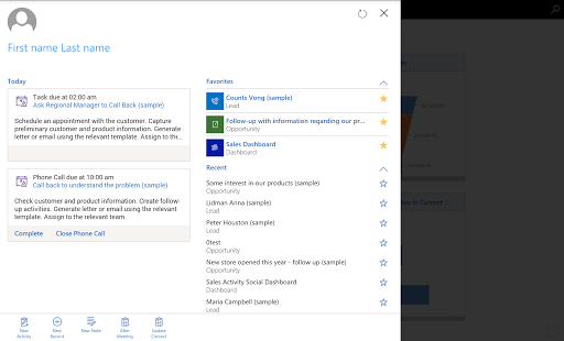 Dynamics 365 for Tablets - Image screenshot of android app