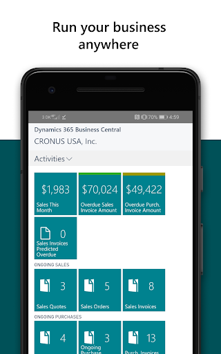 Dynamics 365 Business Central - Image screenshot of android app