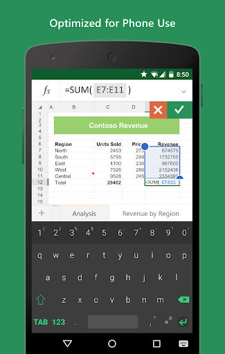 Keyboard for Excel - Image screenshot of android app