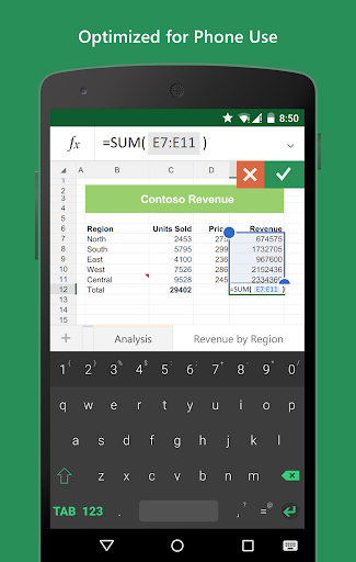 Keyboard for Excel - عکس برنامه موبایلی اندروید