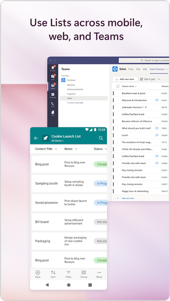 Microsoft Lists - Image screenshot of android app