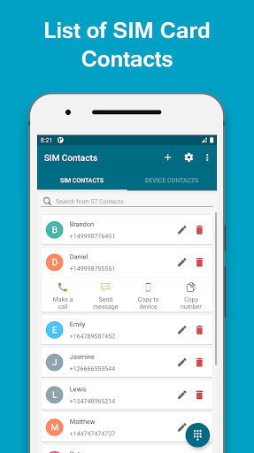 SIM Contacts - عکس برنامه موبایلی اندروید