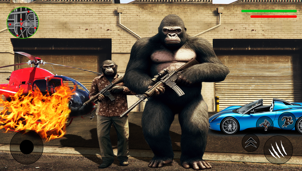 Gorilla Rope Hero Crime City - Gameplay image of android game