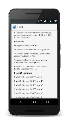 Bluetooth Automation HC-05 - Image screenshot of android app