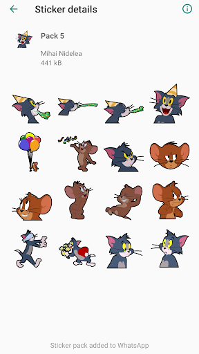 Tom and Jerry Stickers for WhatsApp - عکس برنامه موبایلی اندروید