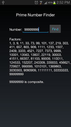 Prime Number Finder - عکس برنامه موبایلی اندروید