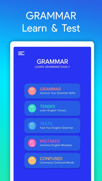 English Grammar: Learn & Test - عکس برنامه موبایلی اندروید