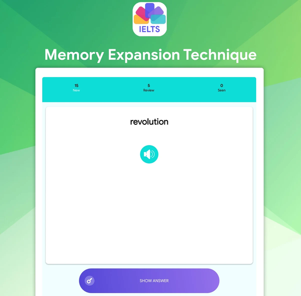 IELTS® Vocabulary Flashcards - Image screenshot of android app