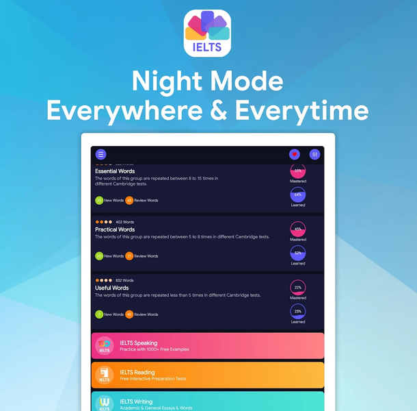 IELTS® Vocabulary Flashcards - Image screenshot of android app