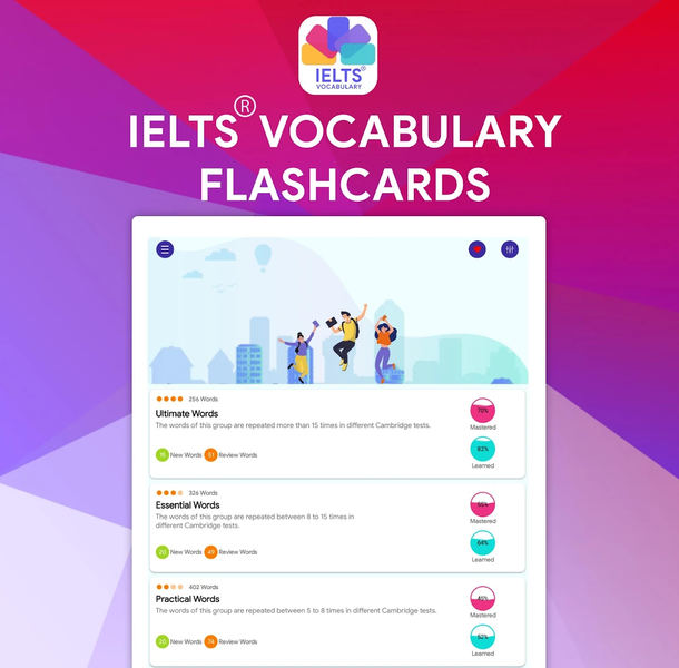 IELTS® Vocabulary Flashcards - Image screenshot of android app