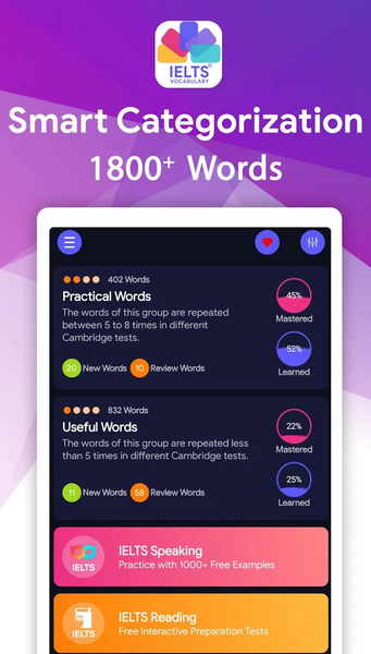 IELTS® Vocabulary Flashcards - Image screenshot of android app