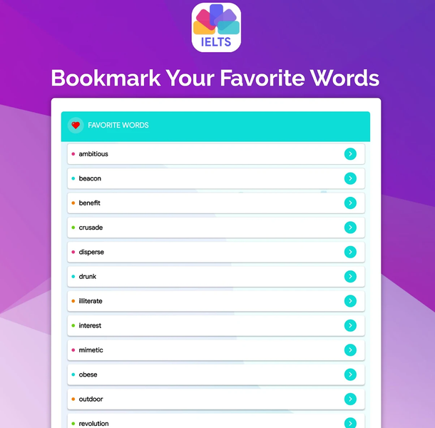 IELTS® Vocabulary Flashcards - Image screenshot of android app