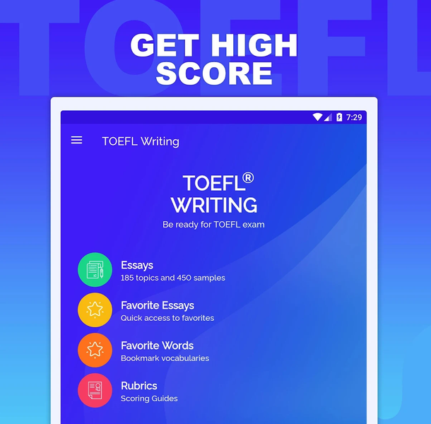 Writing - TOEFL® Essay 2025 - Image screenshot of android app