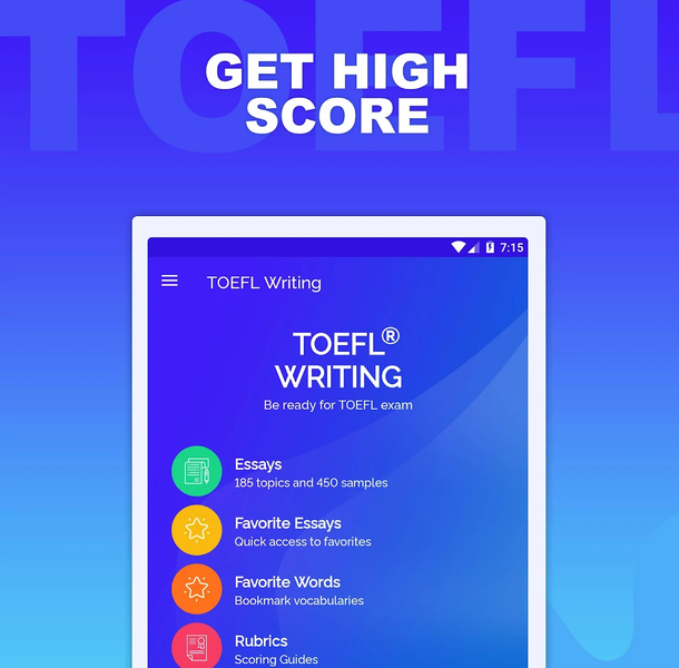 Writing - TOEFL® Essay 2025 - Image screenshot of android app