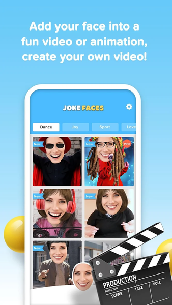 JokeFaces - Funny Video Maker - عکس برنامه موبایلی اندروید