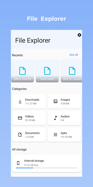 File Explorer - عکس برنامه موبایلی اندروید