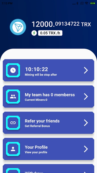 Mine Tron - Cloud Mining App - عکس برنامه موبایلی اندروید