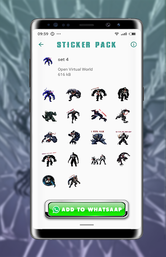 Venom Stickers - Image screenshot of android app