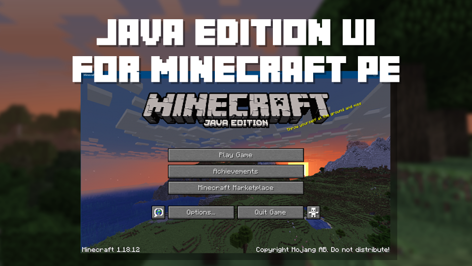 Java Edition UI for Minecraft - Image screenshot of android app