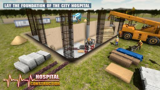 Hospital Building Construction Games City Builder - Gameplay image of android game