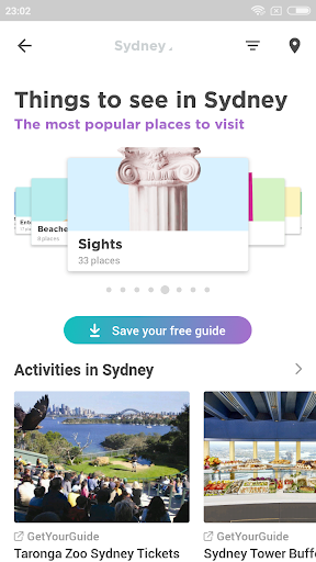 Sydney Travel Guide in English with map - Image screenshot of android app