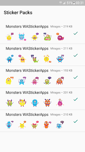 Monsters Stickers for WhatsApp - WAStickerApps - عکس برنامه موبایلی اندروید