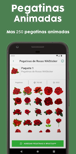 Pegatinas de Rosas WASticker - Image screenshot of android app