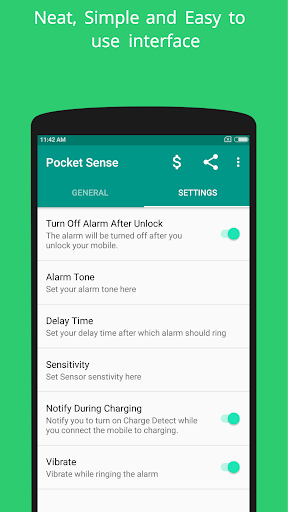 Pocket Sense - Theft Alarm App - Image screenshot of android app