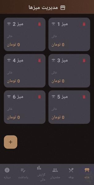 مدیریت کافه (قهوه خانه) - عکس برنامه موبایلی اندروید