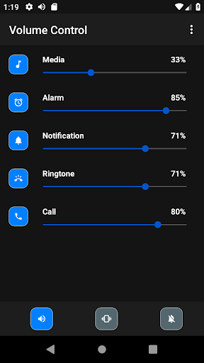 Volume Control - عکس برنامه موبایلی اندروید