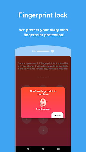 Diary with Fingerprint lock - Image screenshot of android app