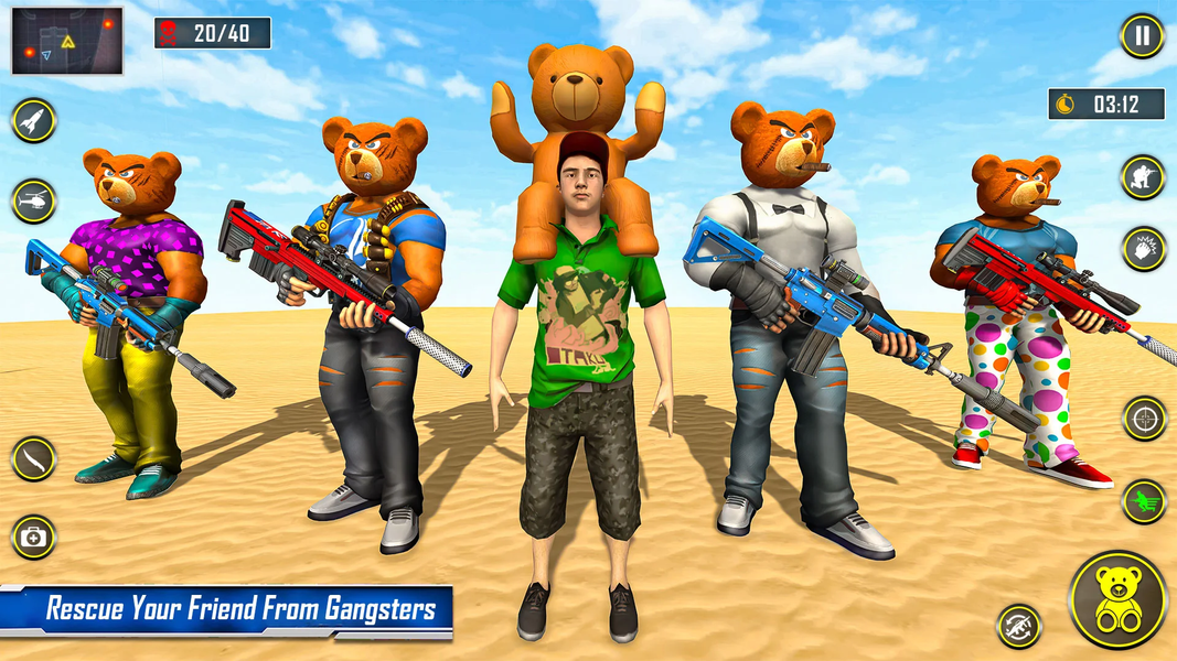 Teddy Bear Gun Shooting Game - Gameplay image of android game