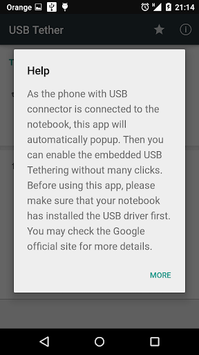 USB Tether - Image screenshot of android app