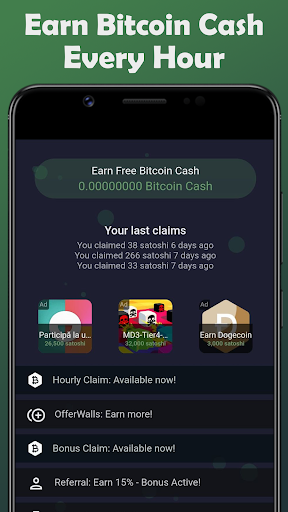 Earn Bitcoin Cash - عکس بازی موبایلی اندروید