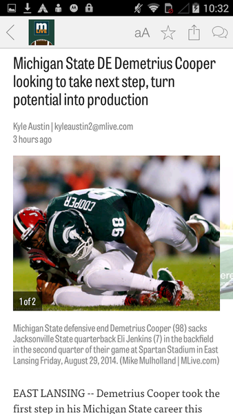 MLive.com: MSU Football News - Image screenshot of android app