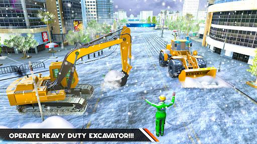 Snow Excavator Sim: Road Crane - Image screenshot of android app